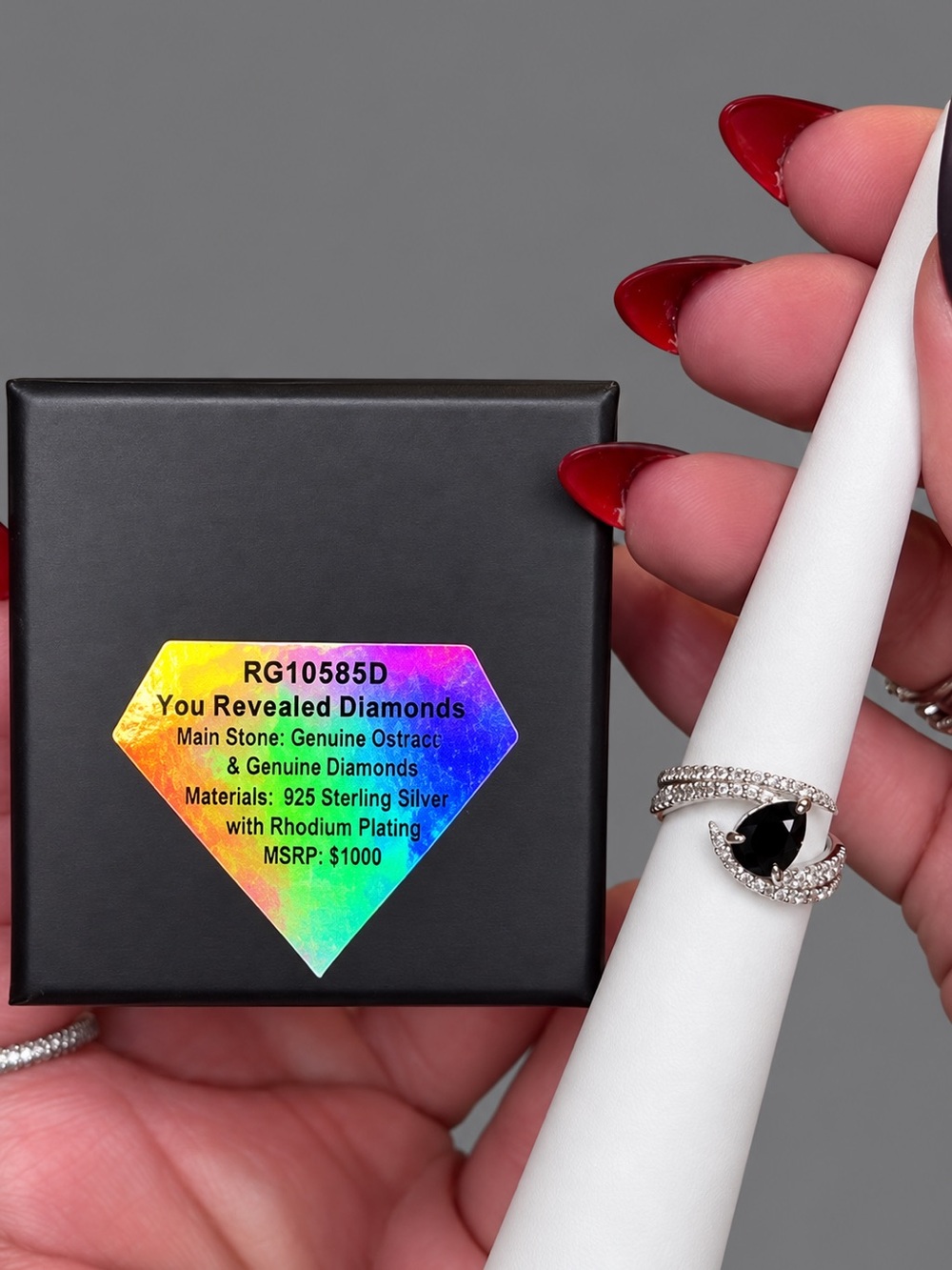 Bomb Party RG10565D Obsidia Collection Ring You Revealed Diamonds